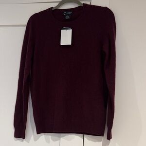 Womens Burgundy Cashmere Sweater